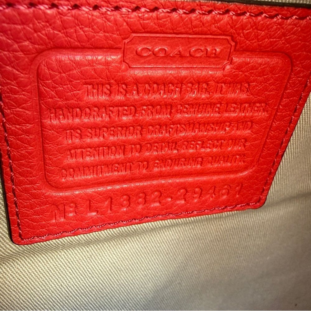 Coach Bleeker Daily Style L1382 29461 Vibrant Red Crossbody Bag Purse - Picture 7 of 15